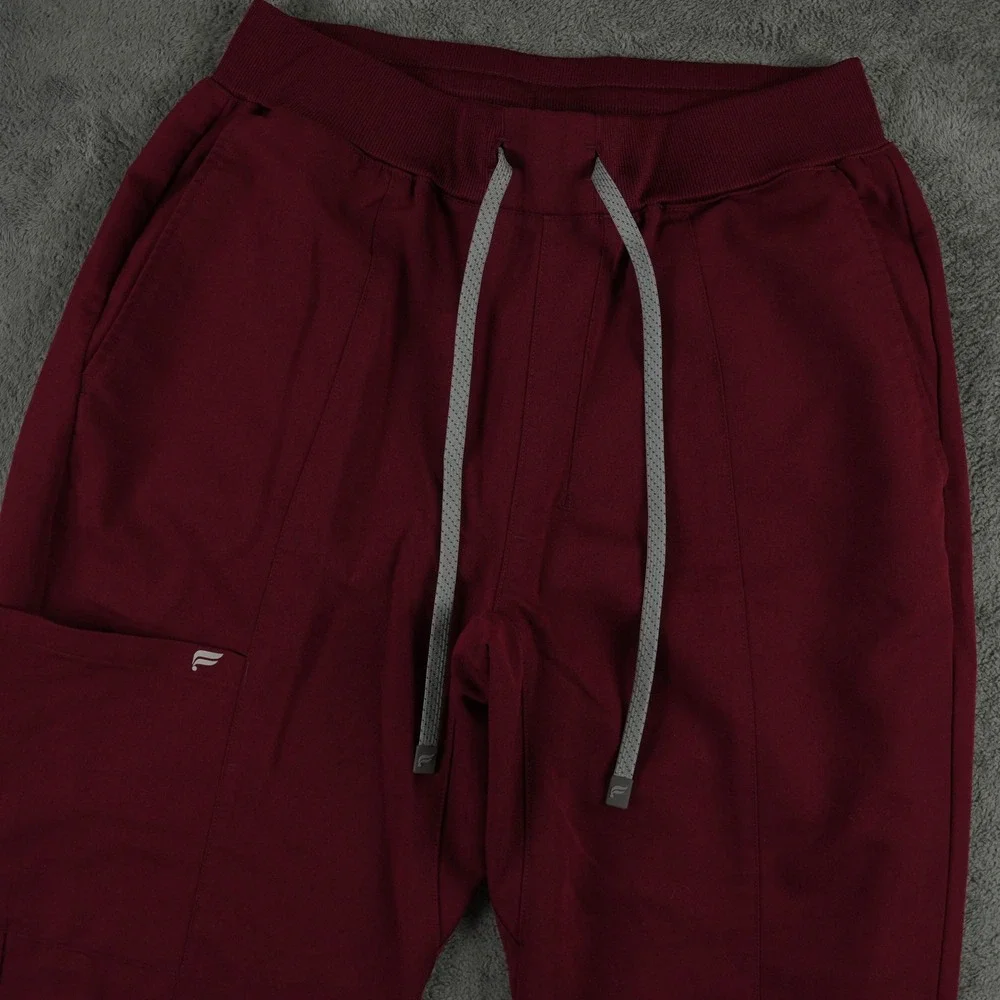 Fabletics Intake Scrub Pant Mens M Burgundy Performance Stretch Cargo‎ Medical